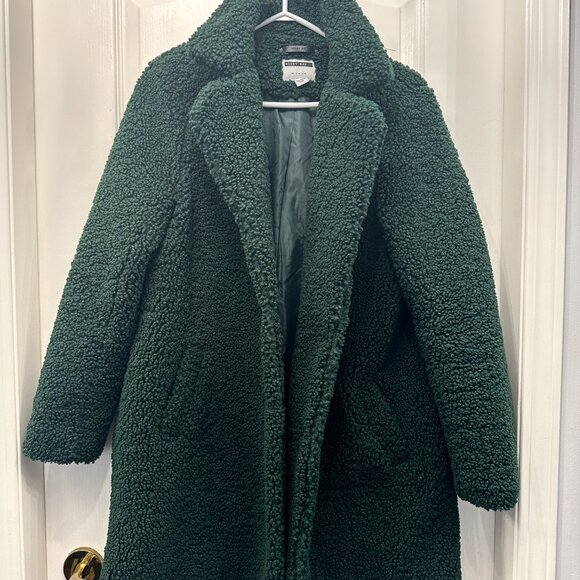 Noisy May Teddy Sherpa Fluffy Coat Emerald Green Soia Kyo - Picture 4 of 9